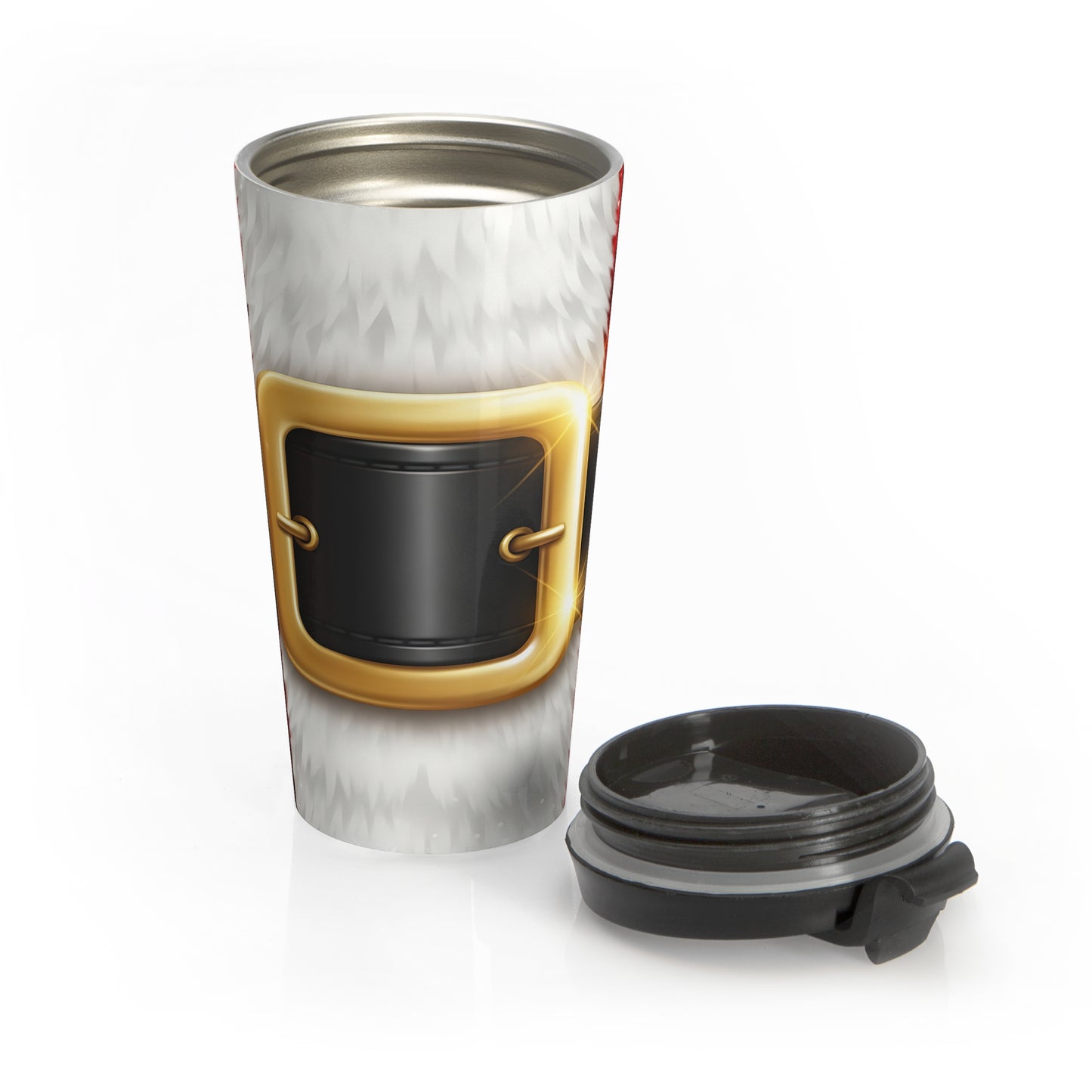 Festive Fur Belt Travel Mug – 15oz Stainless Steel