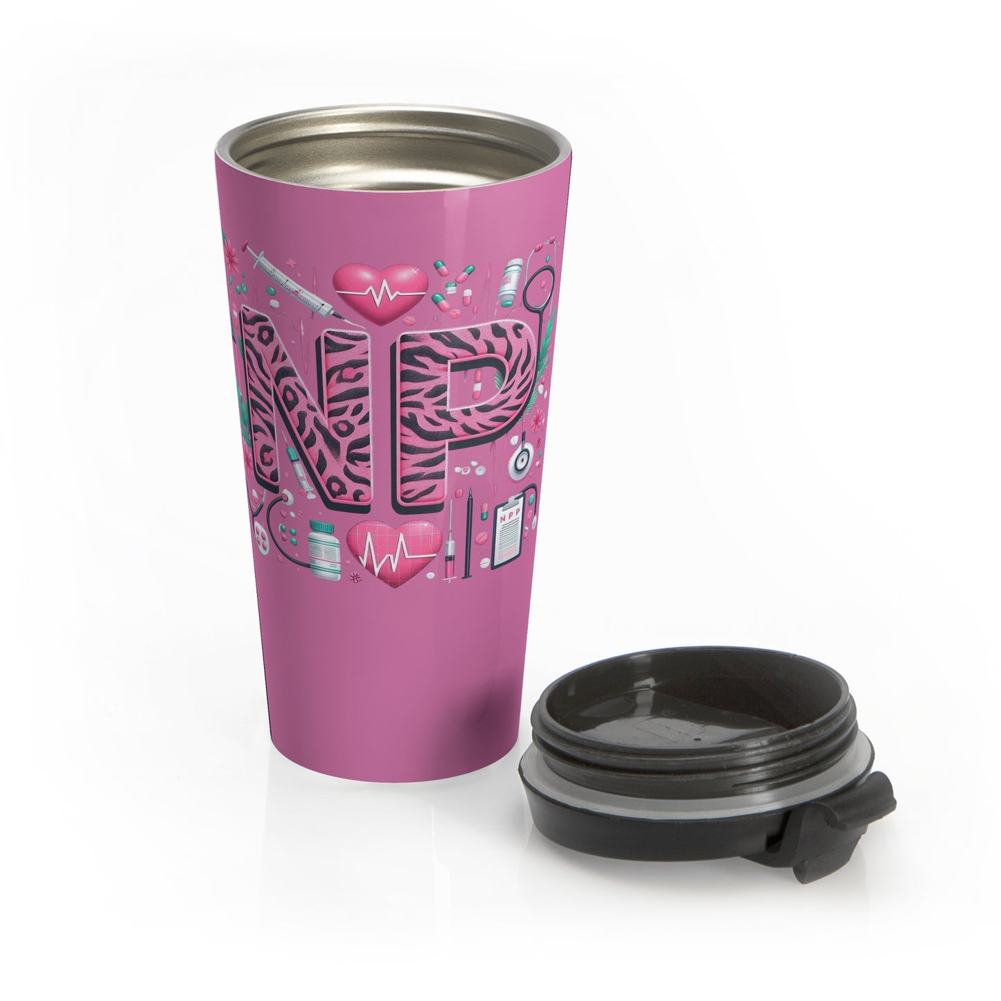 NP Nurse Pride Stainless Steel Travel Mug – 15oz