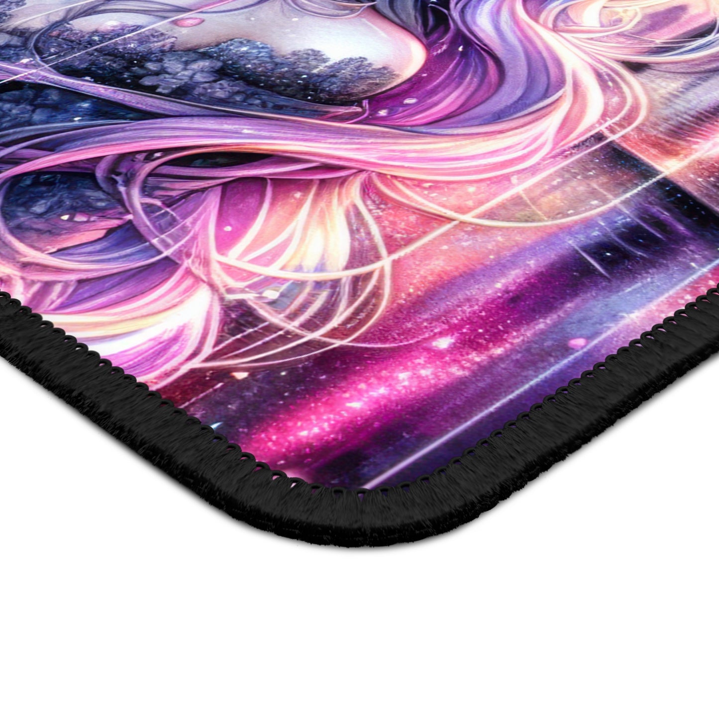 Neon Sakura Rain Mouse Pad