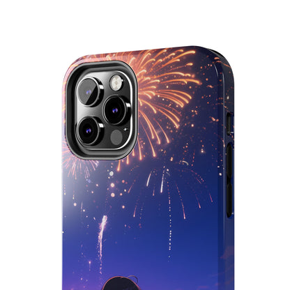 Fireworks Night Phone Case — Anime Girl Beach Sunset Tough Case