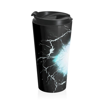 Electric Lightning Heart Stainless Steel Travel Mug – 15oz