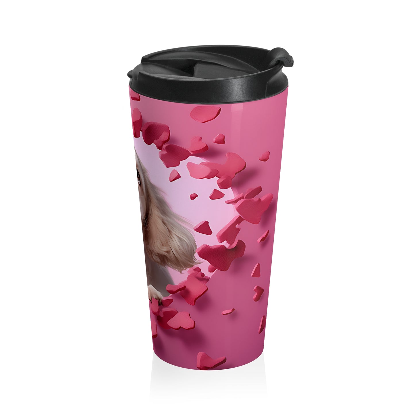 Sweet Puppy Love Stainless Steel Travel Mug – 15oz