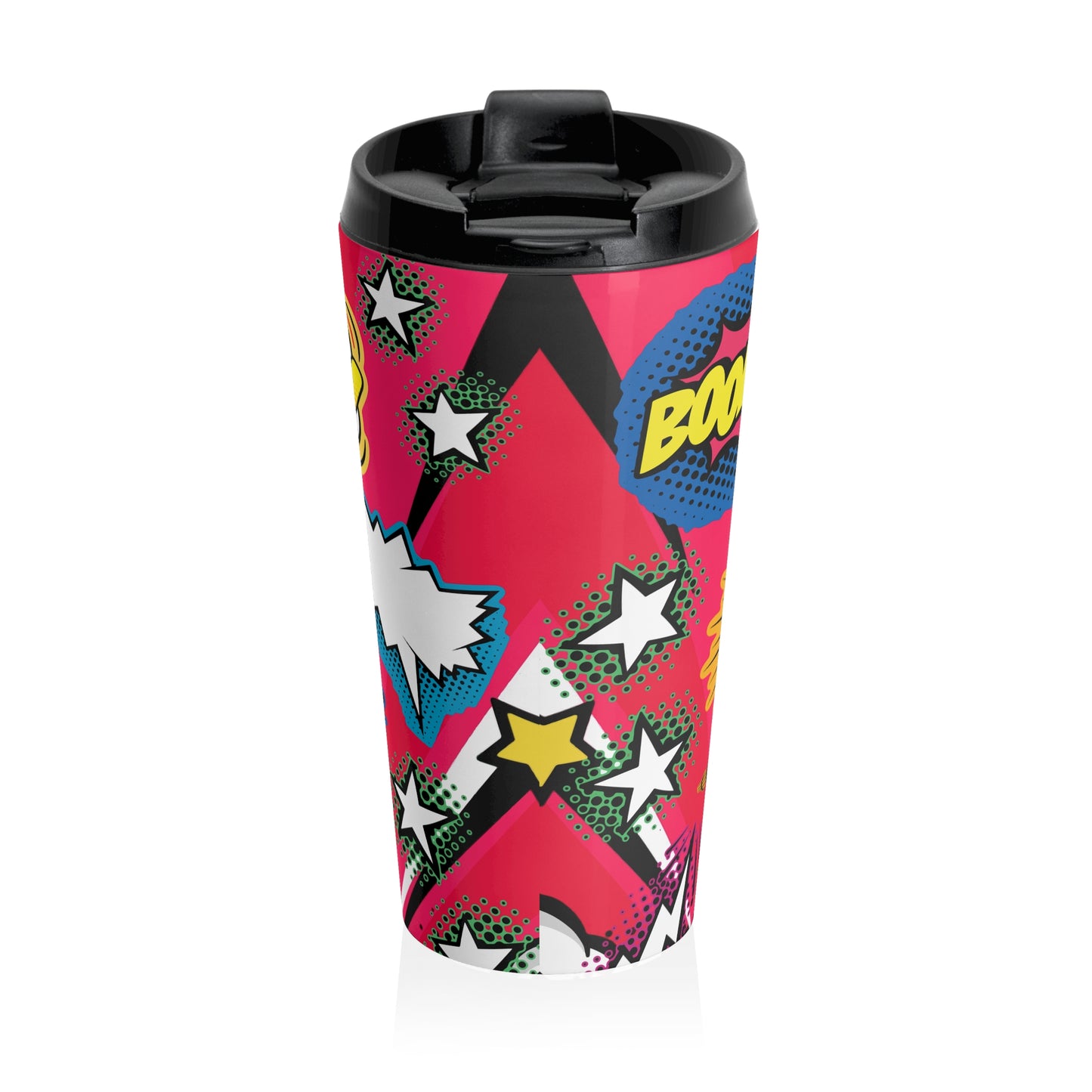 Pop Art Explosion Travel Mug – 15oz Stainless Steel