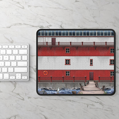 Harbor Dock Scene Mouse Pad