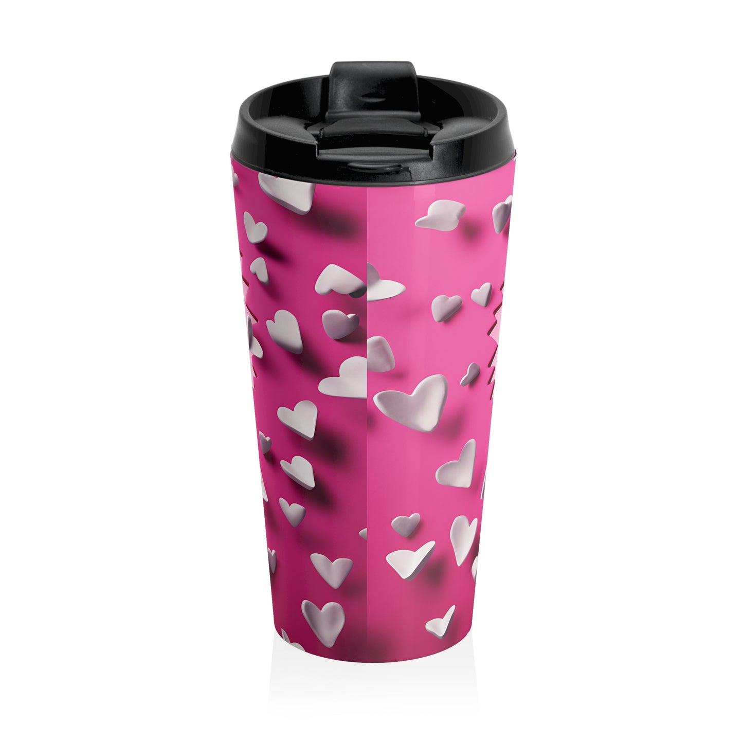 Border Collie Valentine Heart Stainless Steel Travel Mug – 15oz