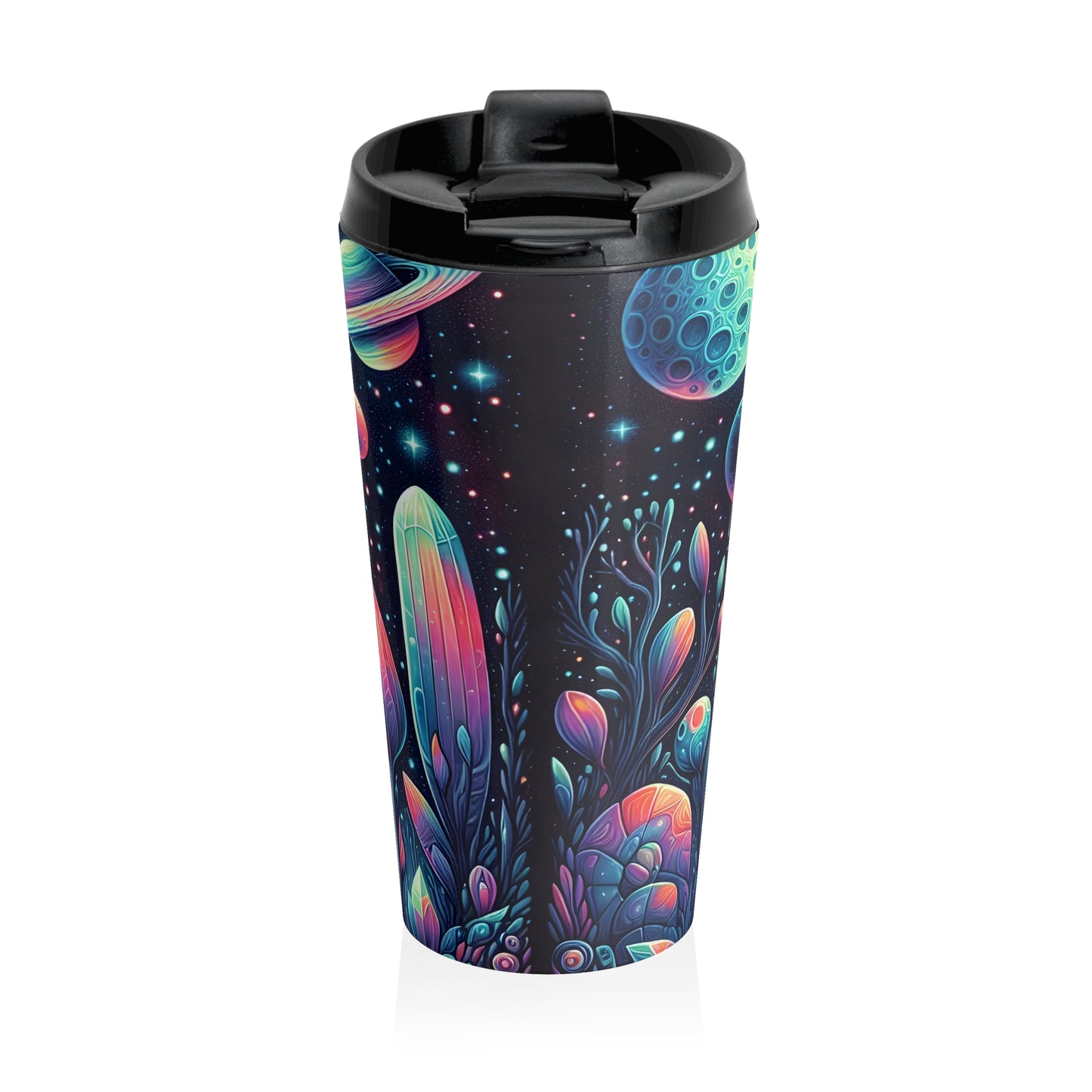 Cosmic Alien Stainless Steel Travel Mug – 15oz
