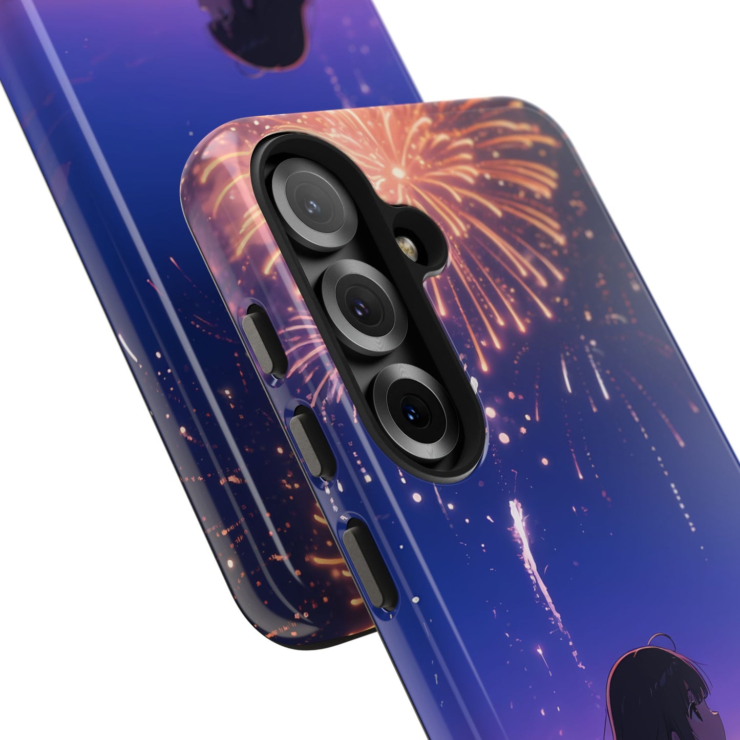 Fireworks Night Phone Case — Anime Girl Beach Sunset Tough Case