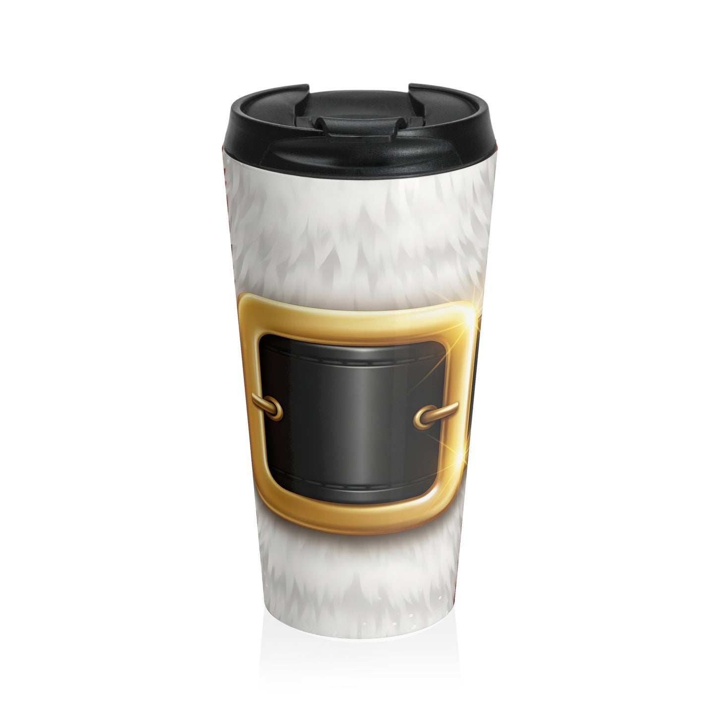 Festive Fur Belt Travel Mug – 15oz Stainless Steel