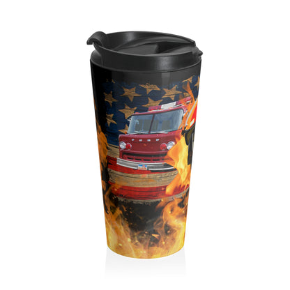Firefighter Helmet Stainless Steel Travel Mug – 15oz