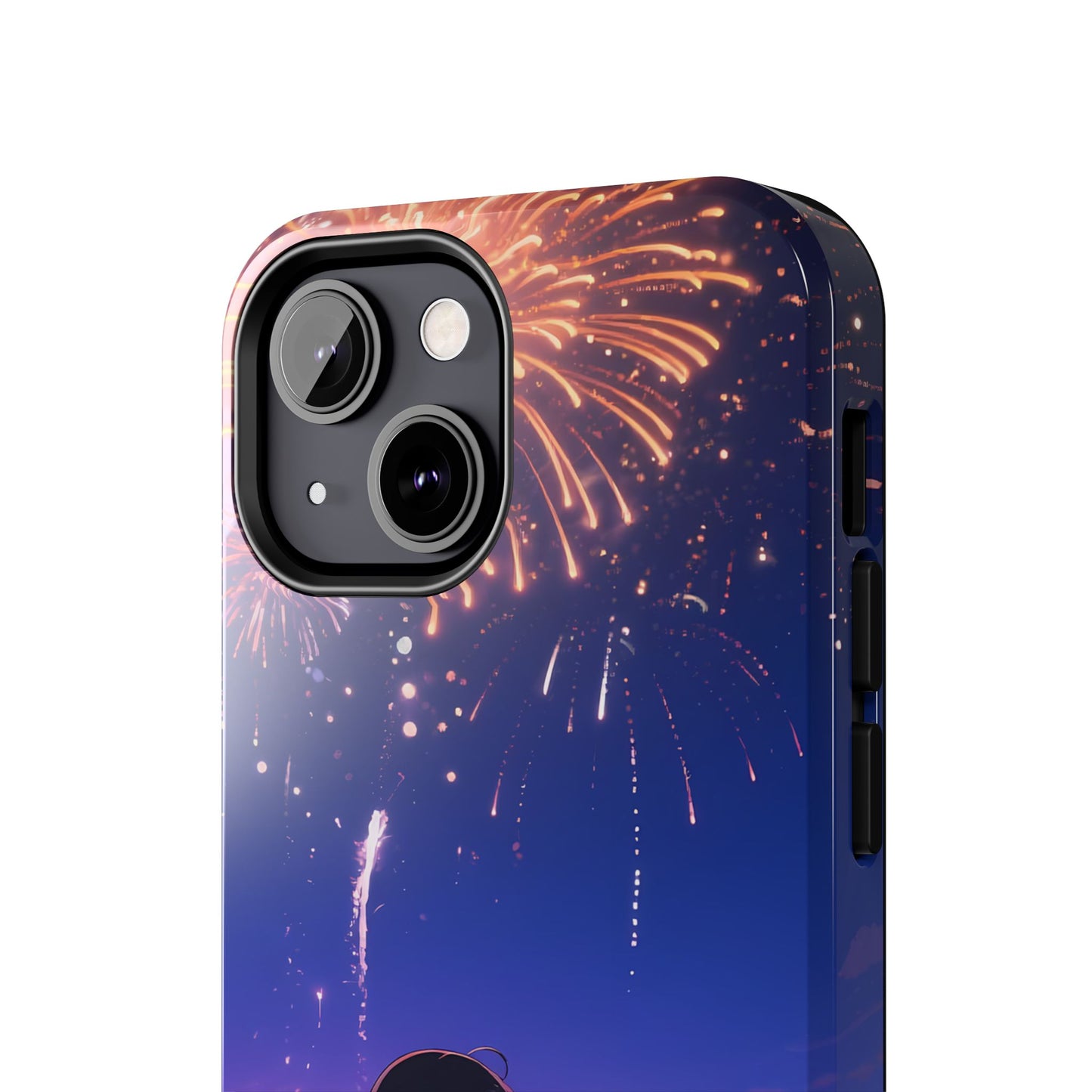 Fireworks Night Phone Case — Anime Girl Beach Sunset Tough Case