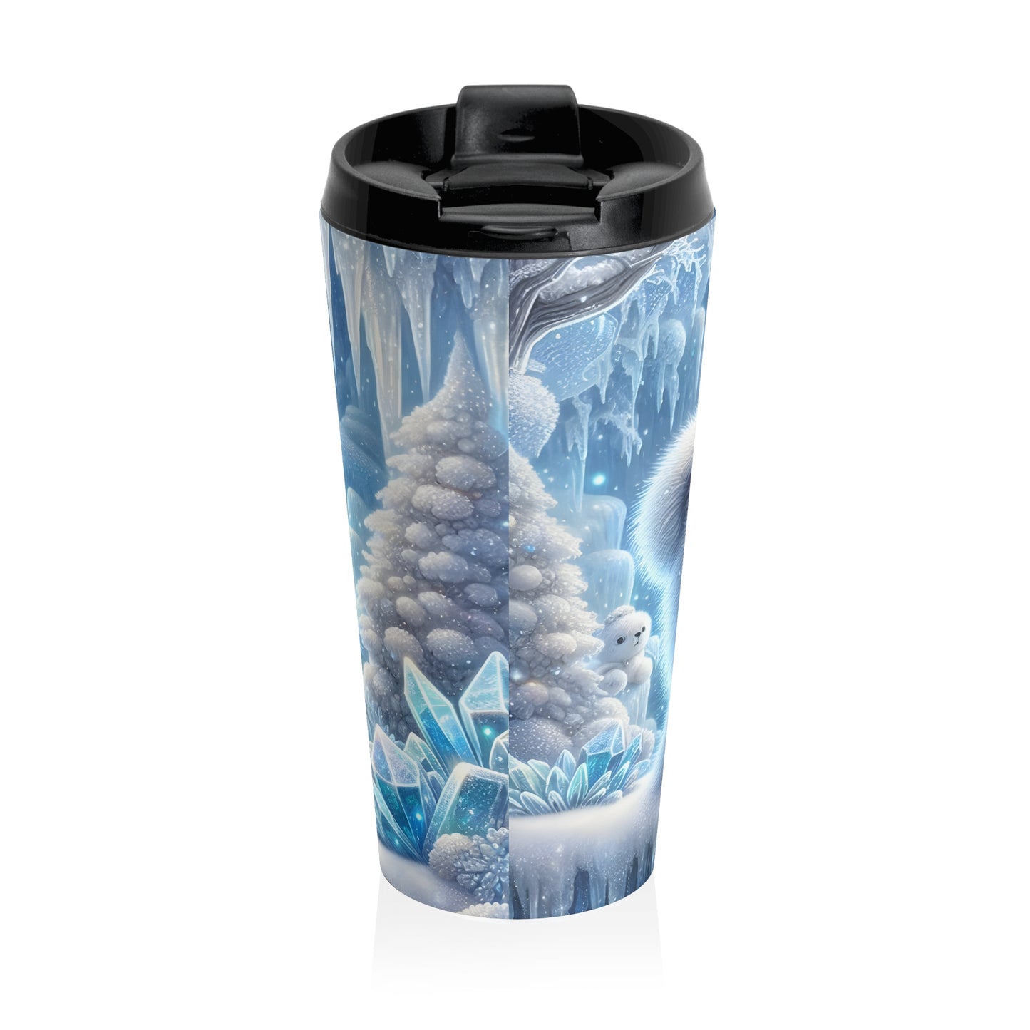 Cute Polar Bear Cub Stainless Steel Travel Mug – 15oz