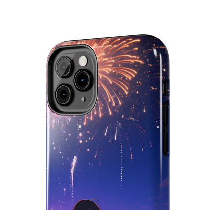 Fireworks Night Phone Case — Anime Girl Beach Sunset Tough Case