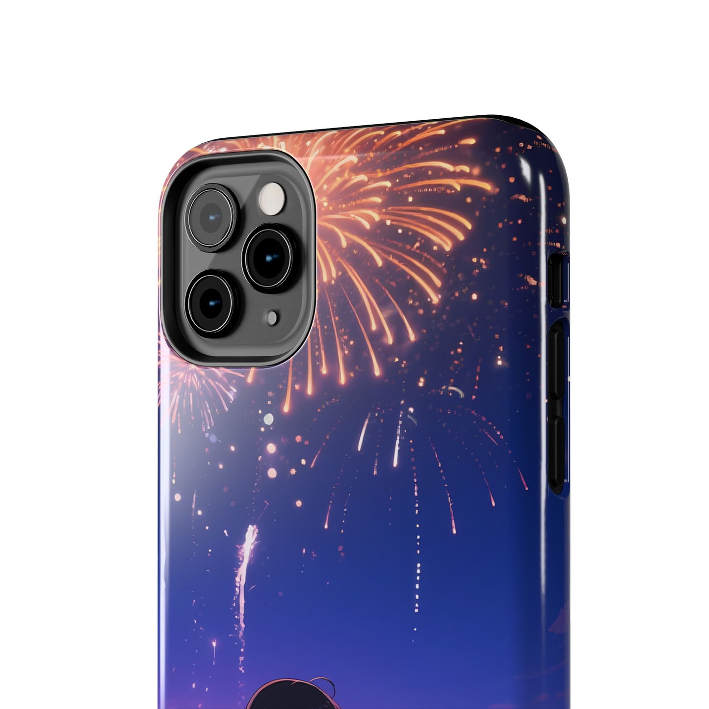 Fireworks Night Phone Case — Anime Girl Beach Sunset Tough Case