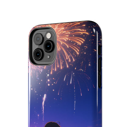 Fireworks Night Phone Case — Anime Girl Beach Sunset Tough Case