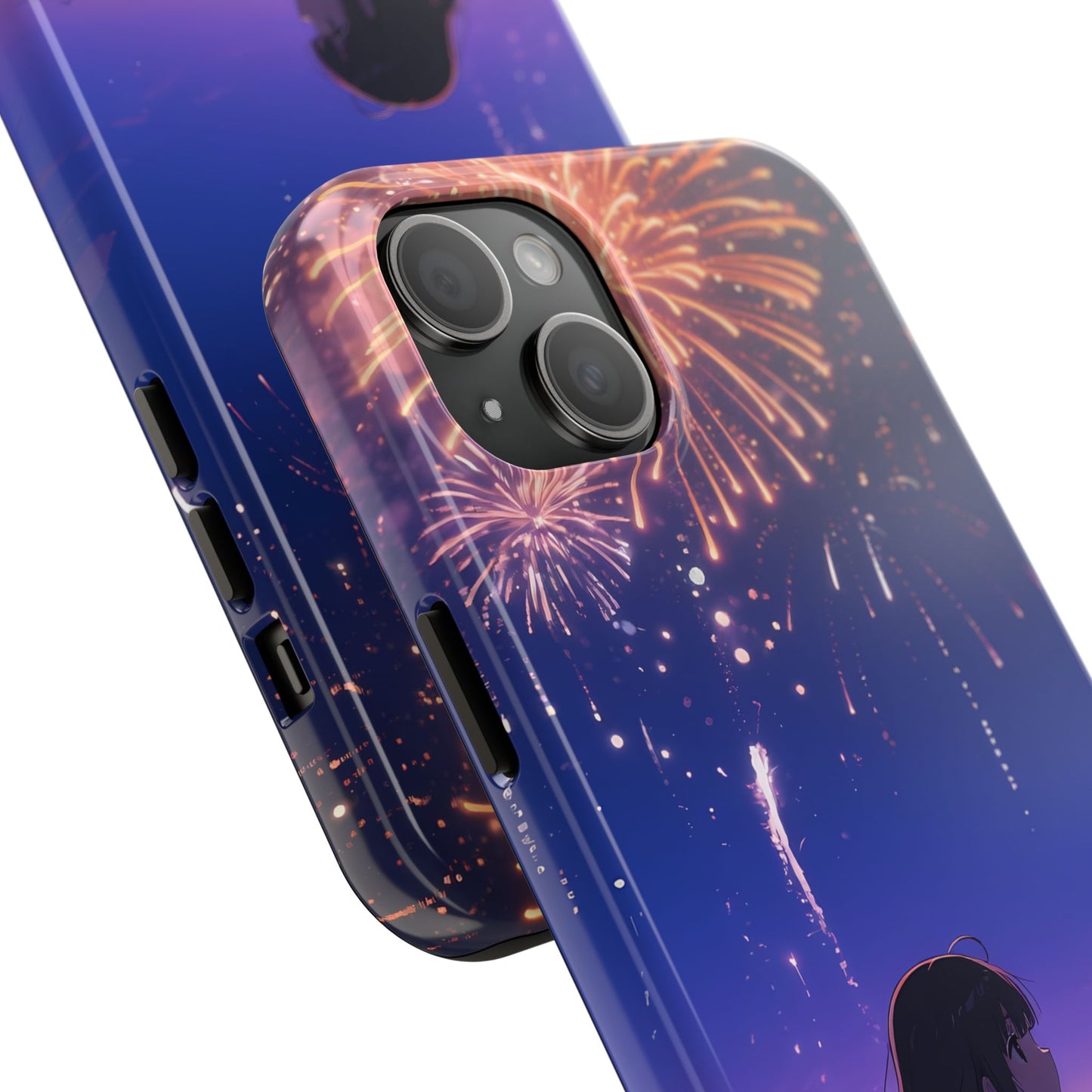 Fireworks Night Phone Case — Anime Girl Beach Sunset Tough Case