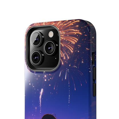 Fireworks Night Phone Case — Anime Girl Beach Sunset Tough Case