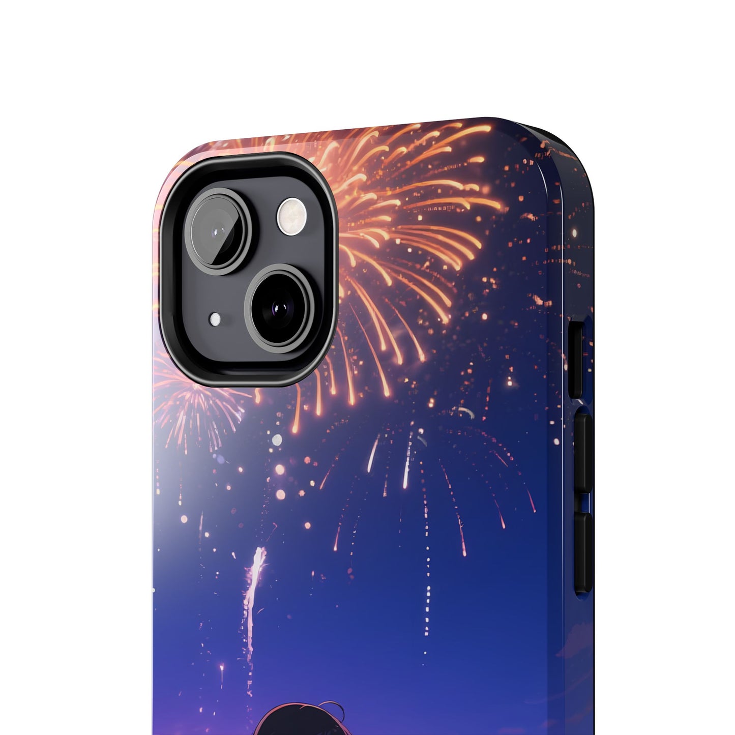 Fireworks Night Phone Case — Anime Girl Beach Sunset Tough Case