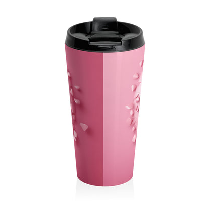 Fluffy Puppy Heartburst Stainless Steel Travel Mug – 15oz