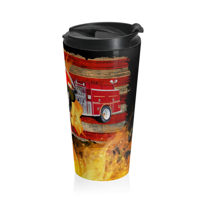 Firefighter Helmet Stainless Steel Travel Mug – 15oz