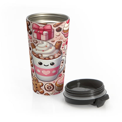 Sweet Cocoa Cutie Stainless Steel Travel Mug – 15oz