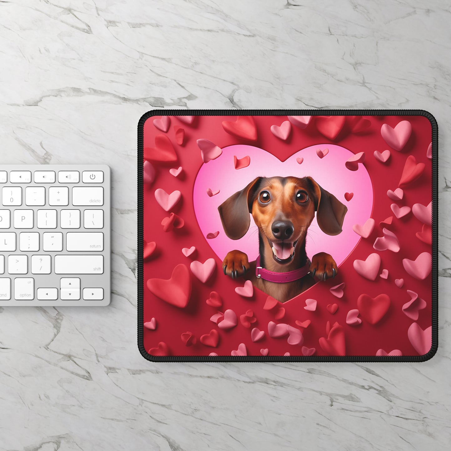 Dachshund Love Peek Mouse Pad
