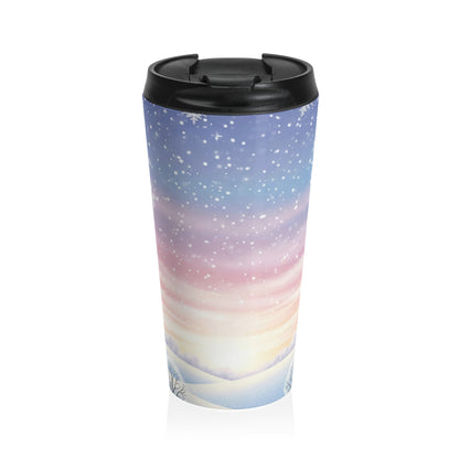 Pastel Winter Wonderland Travel Mug – 15oz Stainless Steel