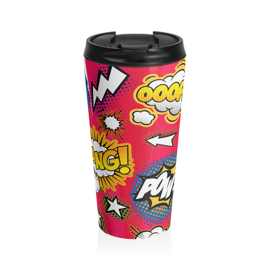 Pop Art Explosion Travel Mug – 15oz Stainless Steel
