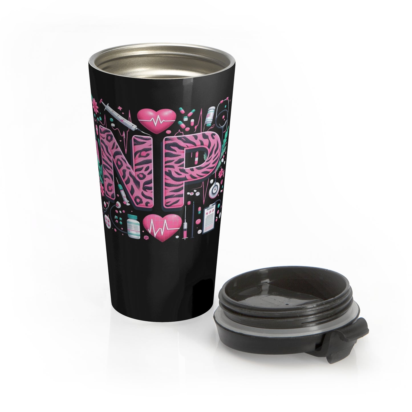 NP Nurse Pride Stainless Steel Travel Mug – 15oz