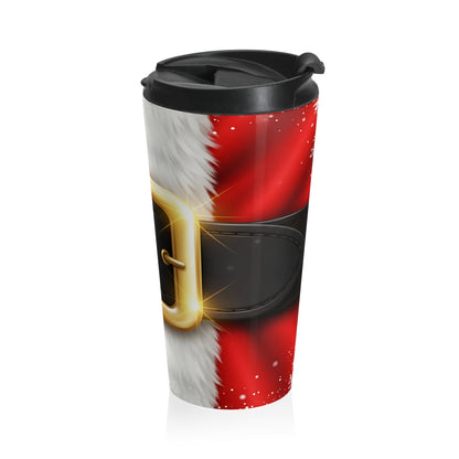 Festive Fur Belt Travel Mug – 15oz Stainless Steel