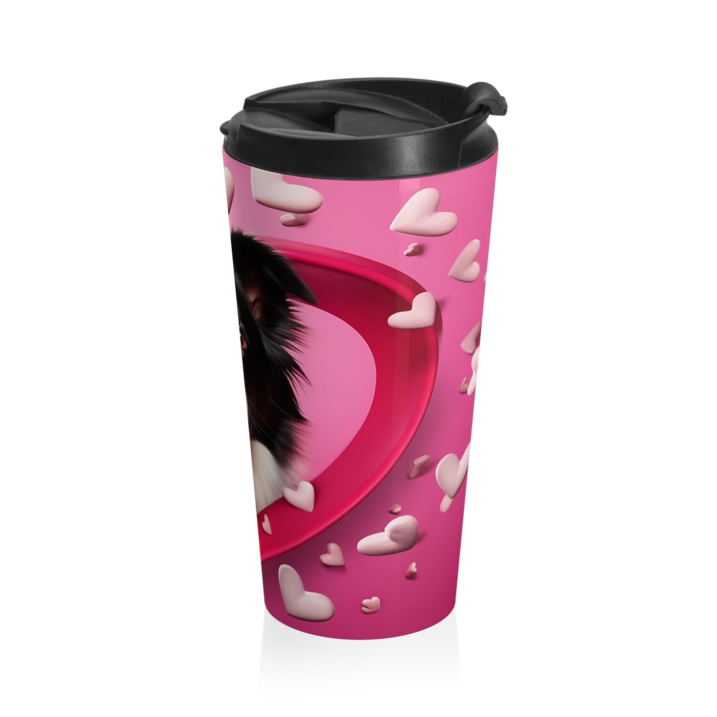 Border Collie Love Stainless Steel Travel Mug – 15oz