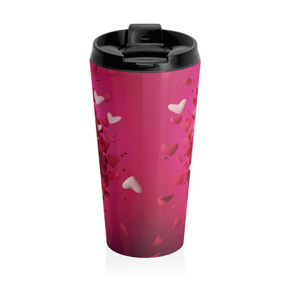 Fluffy Puppy Valentine Love Stainless Steel Travel Mug – 15oz