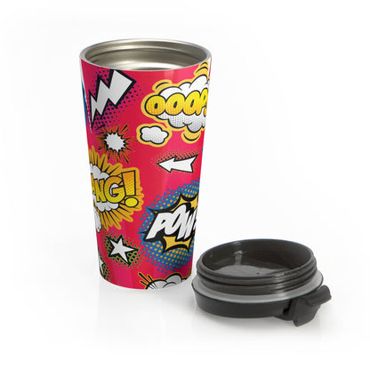 Pop Art Explosion Travel Mug – 15oz Stainless Steel