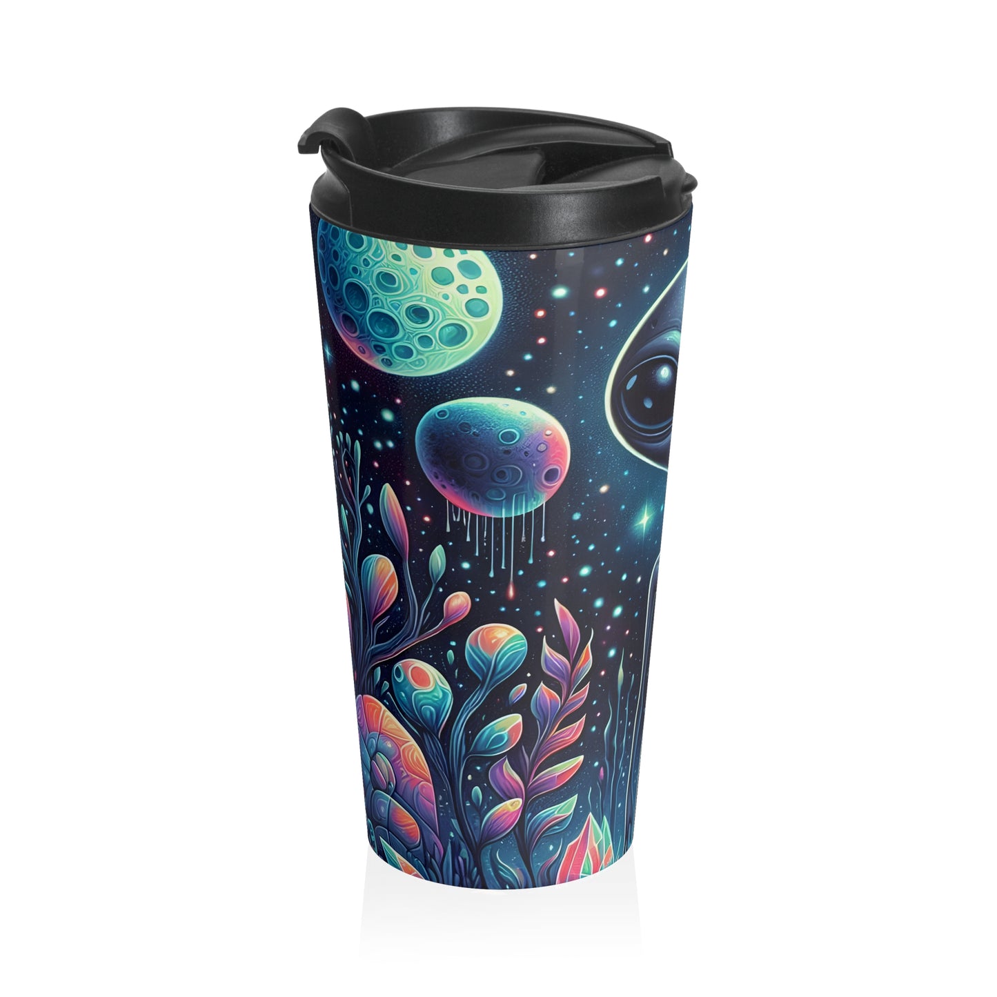 Cosmic Alien Stainless Steel Travel Mug – 15oz