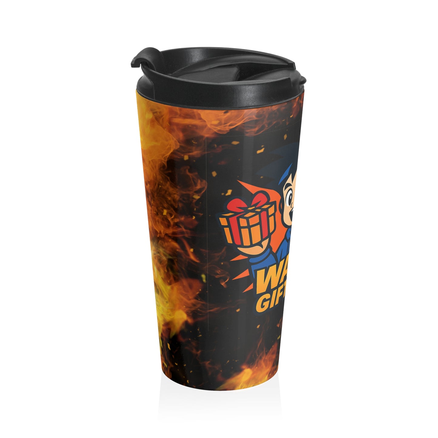 WackyGiftShop Mascot Stainless Steel Travel Mug – 15oz