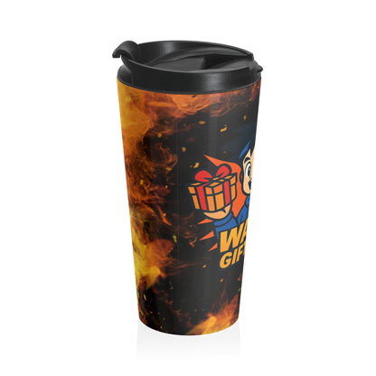 WackyGiftShop Mascot Stainless Steel Travel Mug – 15oz