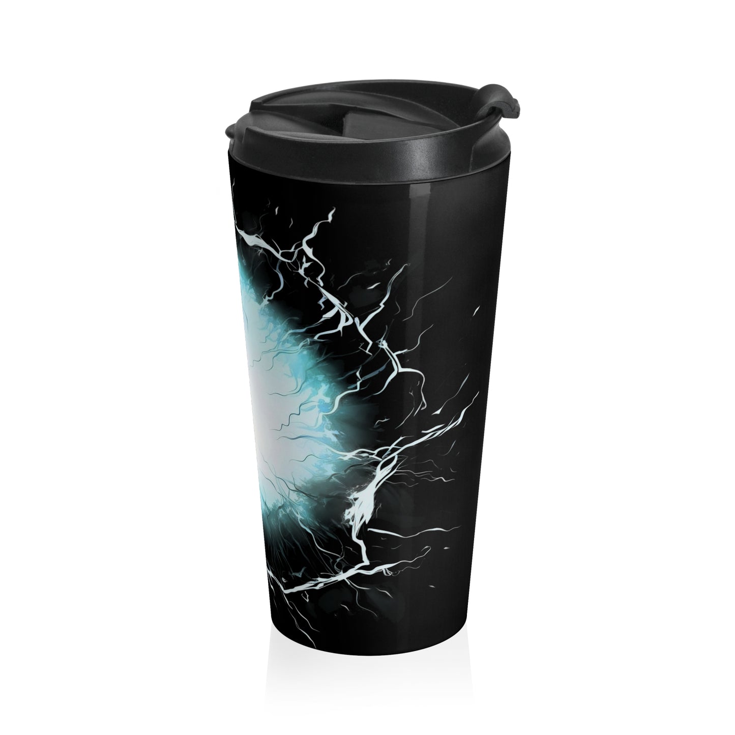 Electric Lightning Heart Stainless Steel Travel Mug – 15oz