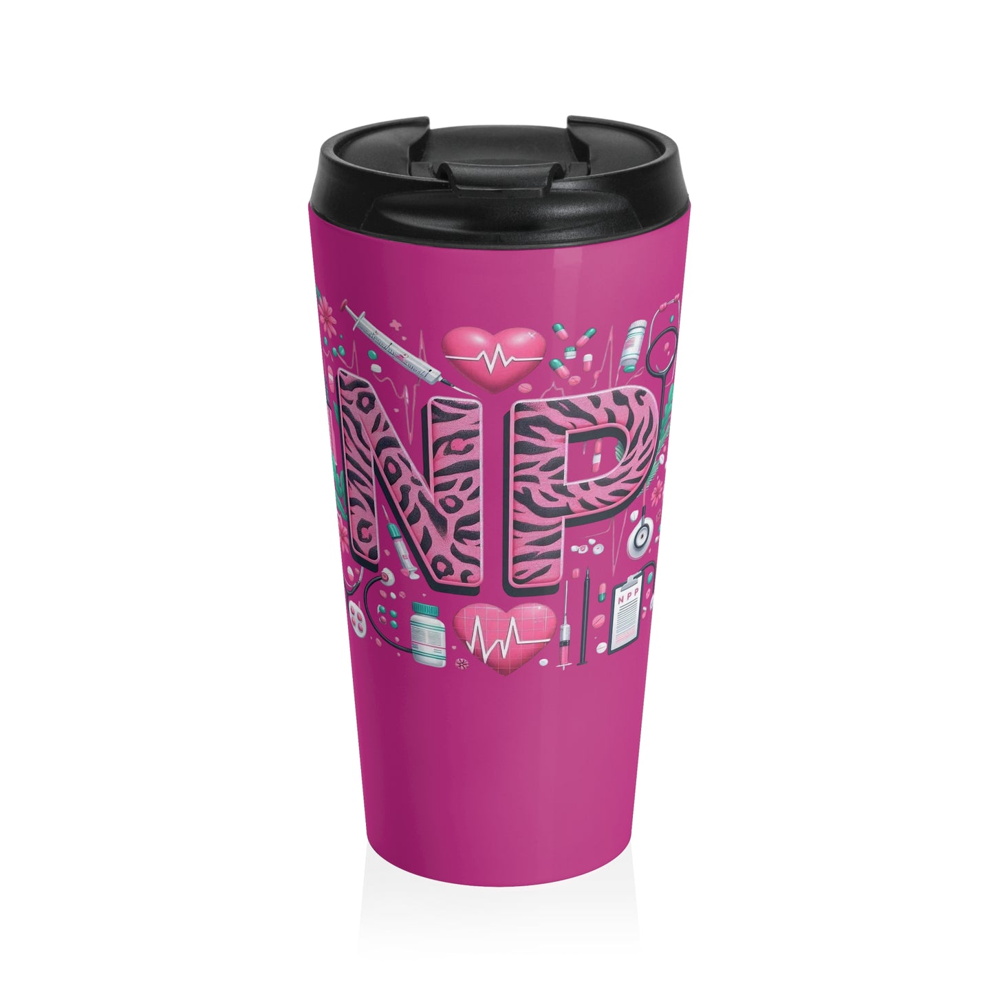 NP Nurse Pride Stainless Steel Travel Mug – 15oz