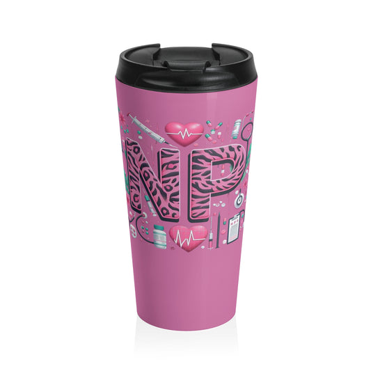 NP Nurse Pride Stainless Steel Travel Mug – 15oz