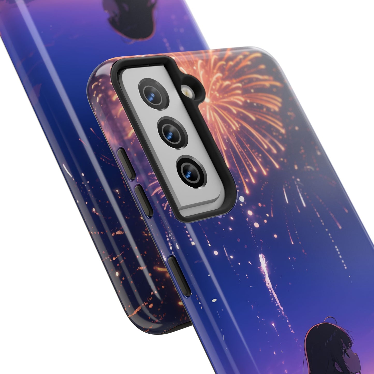 Fireworks Night Phone Case — Anime Girl Beach Sunset Tough Case