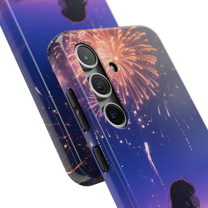 Fireworks Night Phone Case — Anime Girl Beach Sunset Tough Case