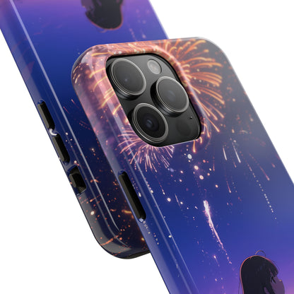 Fireworks Night Phone Case — Anime Girl Beach Sunset Tough Case