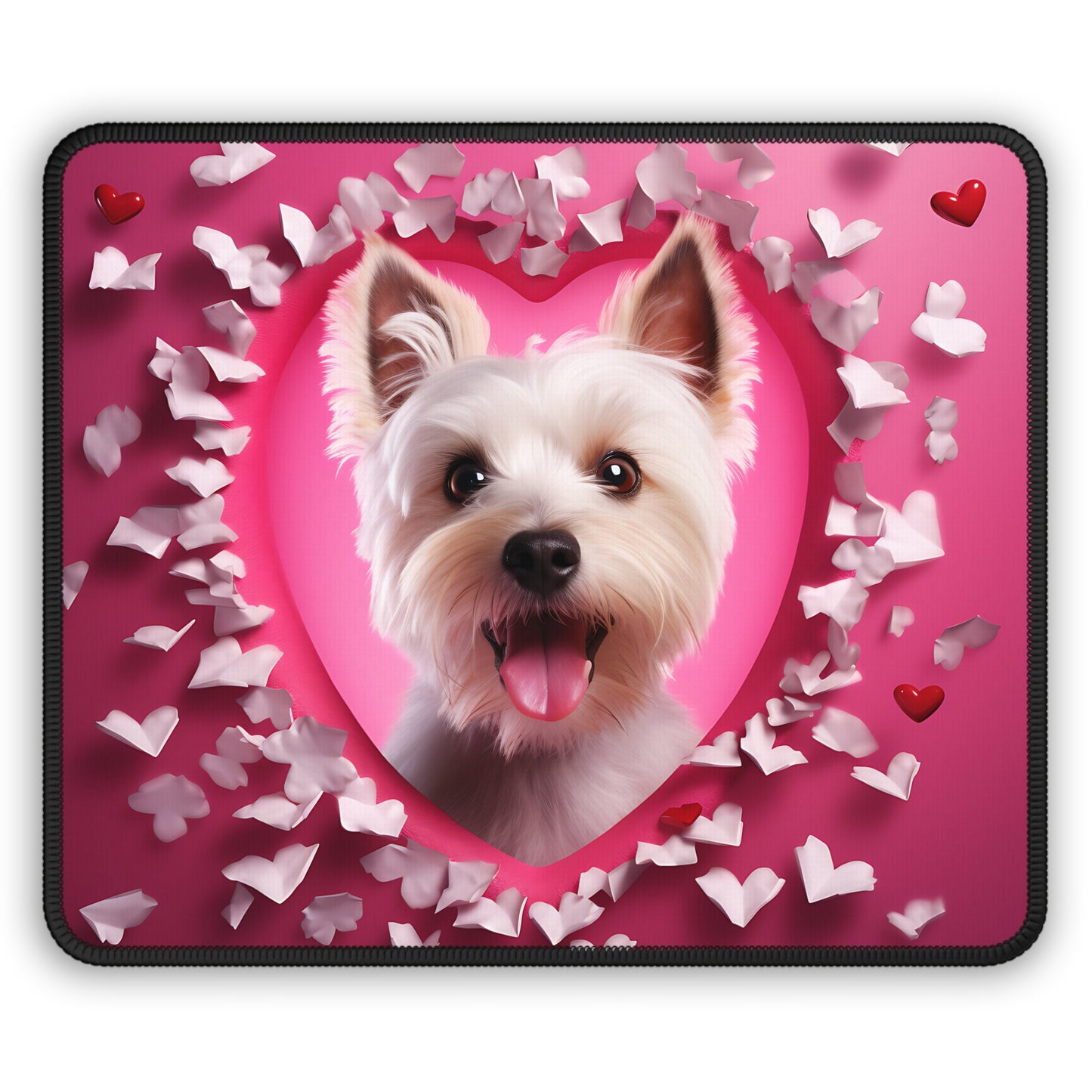 Petal Heart Pup Mouse Pad