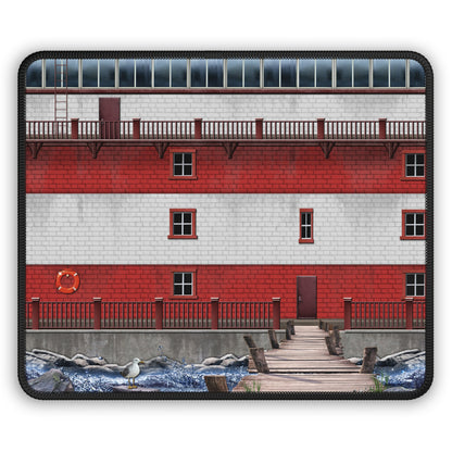 Harbor Dock Scene Mouse Pad