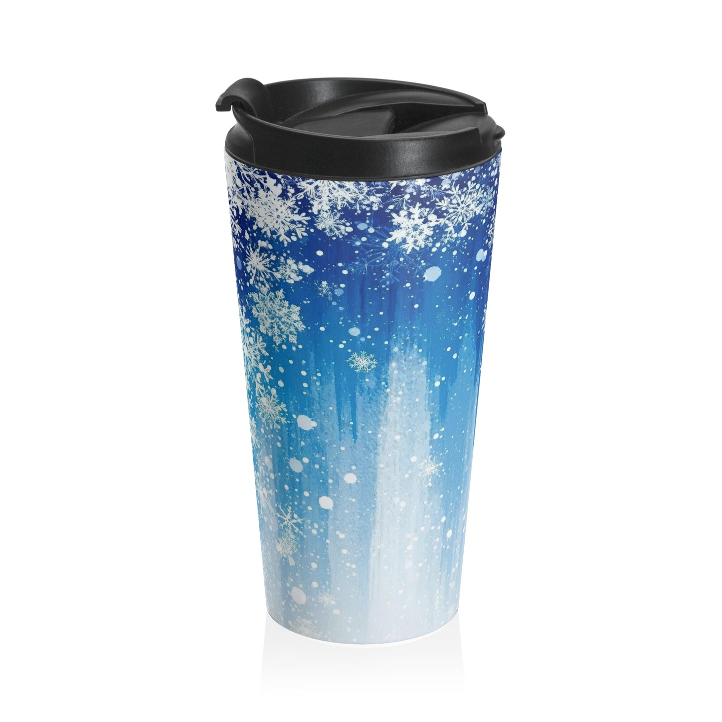 Arctic Blue Snowfall Travel Mug – 15oz Stainless Steel