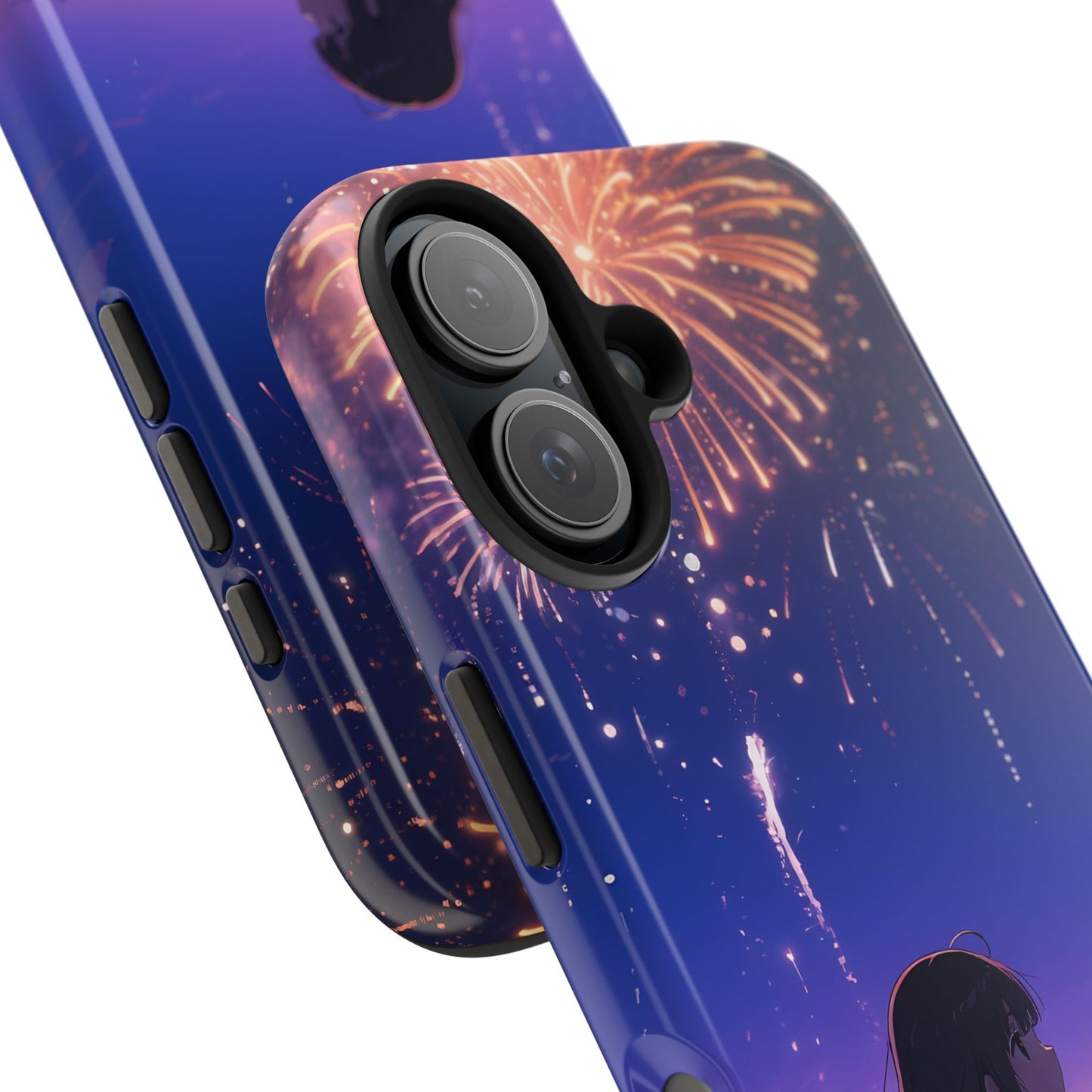 Fireworks Night Phone Case — Anime Girl Beach Sunset Tough Case