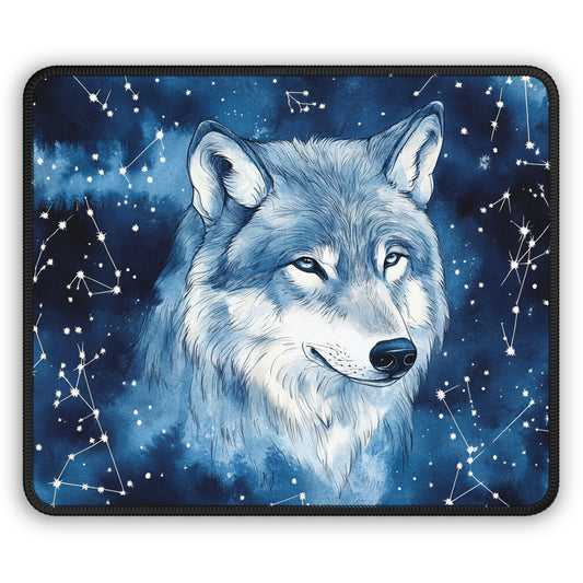 Starlight Wolf Constellation Mouse Pad