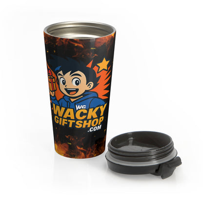 WackyGiftShop Mascot Stainless Steel Travel Mug – 15oz