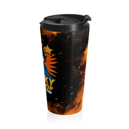 WackyGiftShop Mascot Stainless Steel Travel Mug – 15oz