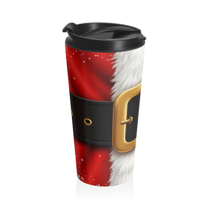 Festive Fur Belt Travel Mug – 15oz Stainless Steel
