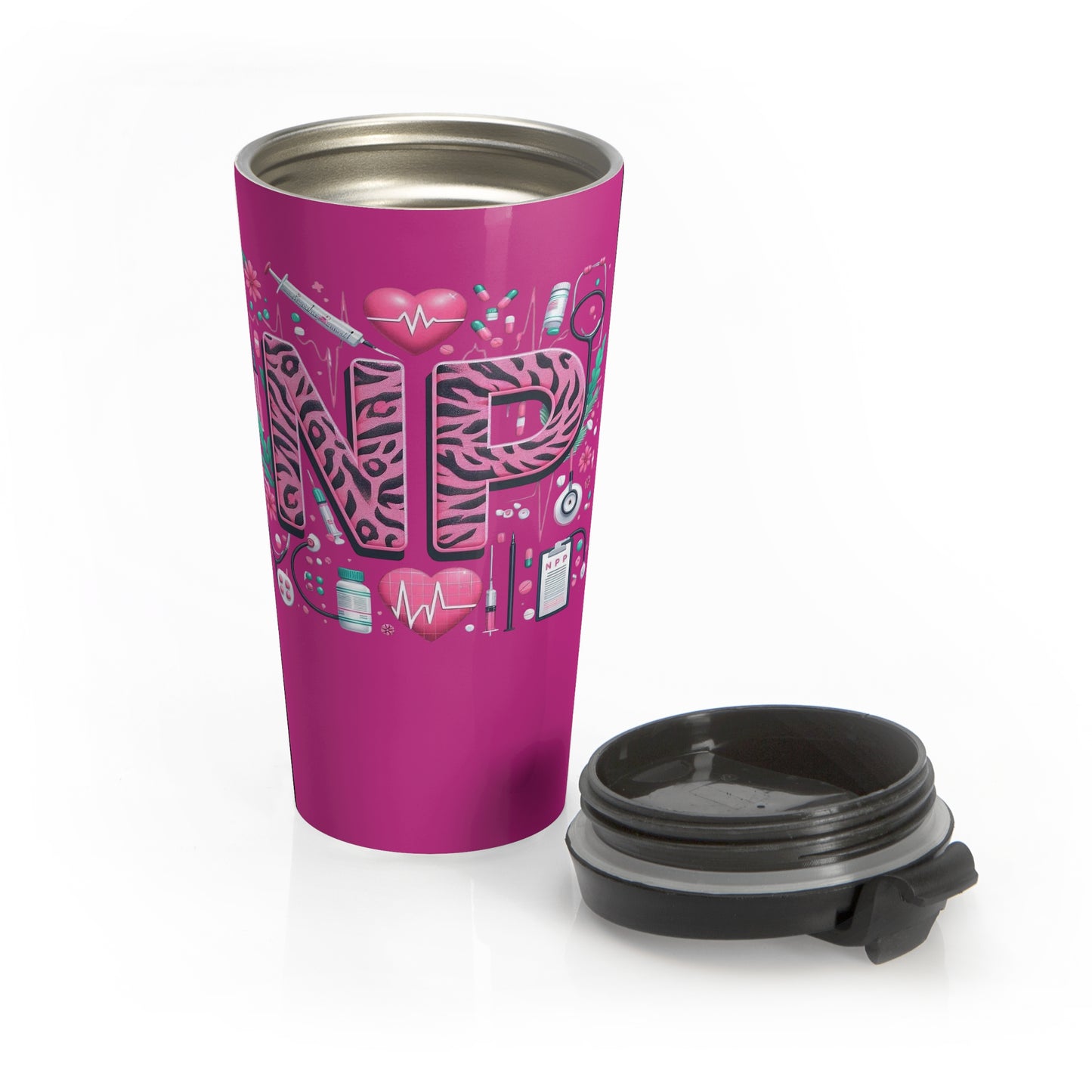 NP Nurse Pride Stainless Steel Travel Mug – 15oz